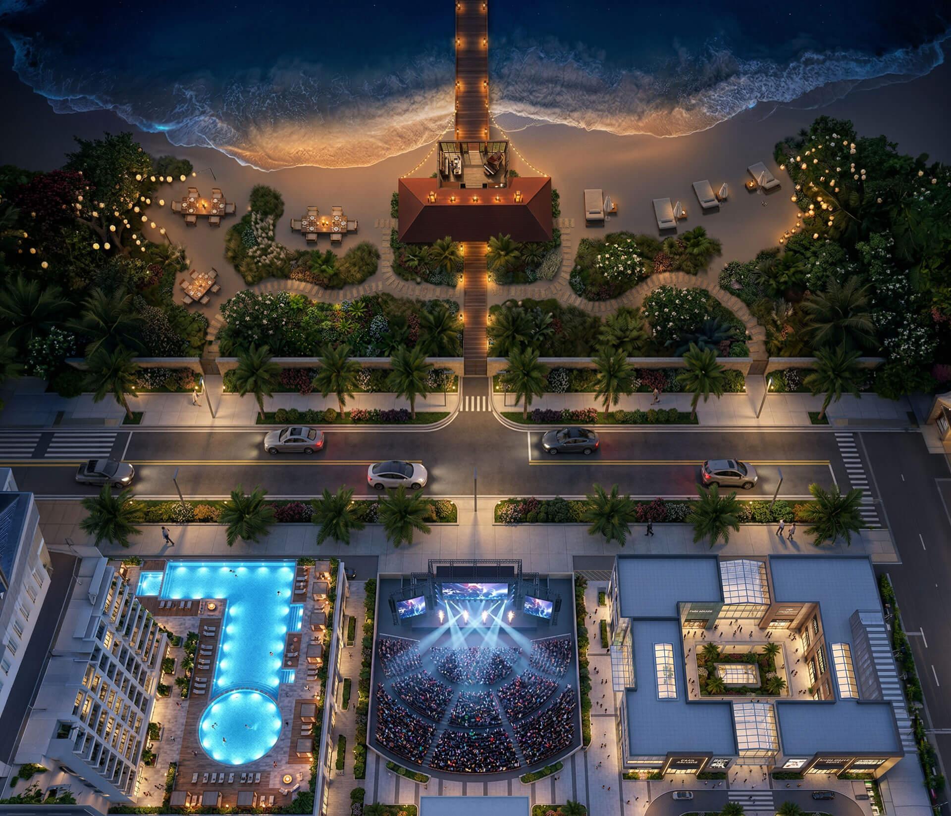 Mini cidade com praia, hotel, show e shopping