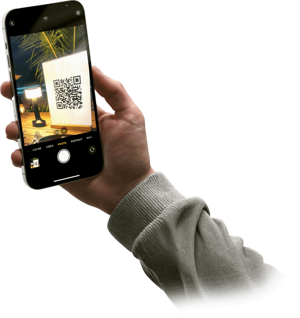 Cliente escaneando o QR code pelo celular