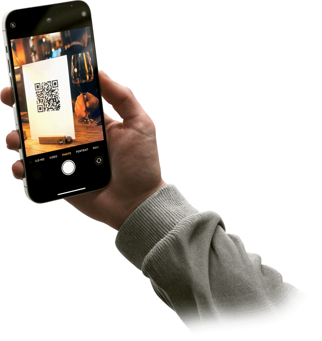 Cliente escaneando o QR code pelo celular